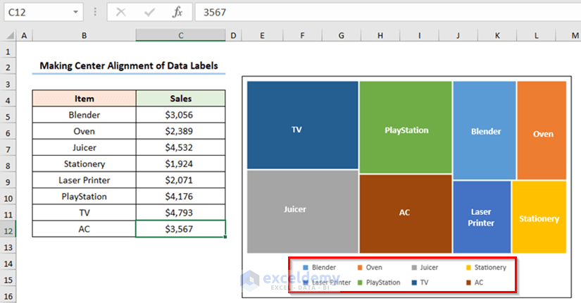 Add and Format Data Labels in Excel Treemap