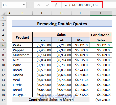 6.3-Removing double quotes from Excel formula