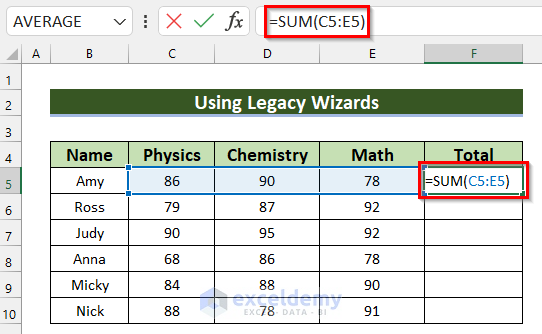 Using SUM Function to Edit CSV File in Excel