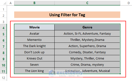 Add Tags in Excel