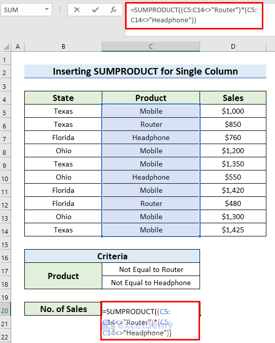 Alternative Solution to Count Cells If Not Equal to Multiple Text in Excel