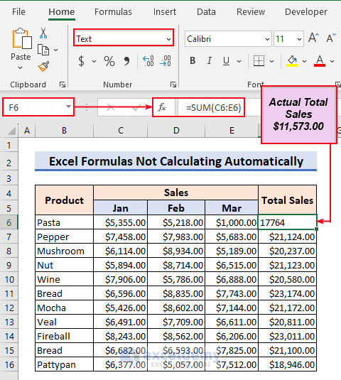 9-Excel formulas not calculating automatically