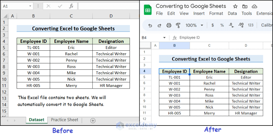 9-Result after converting Excel file into Google Sheets
