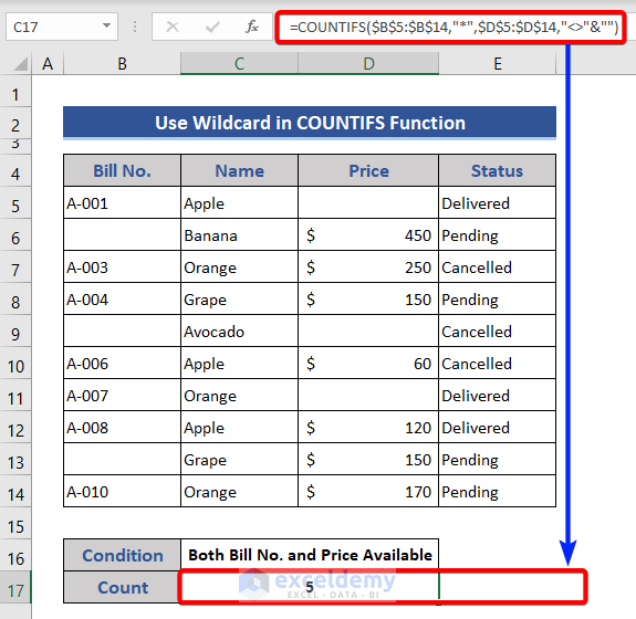 Advanced COUNTIFS with wildcard