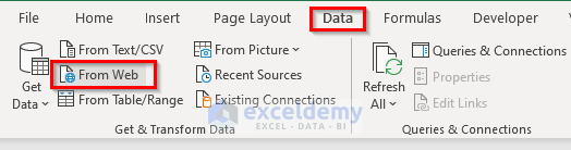 Importing Data from Websites into Excel