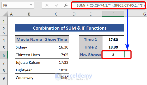 Combination of IF & SUM functions Between Multiple Time Ranges