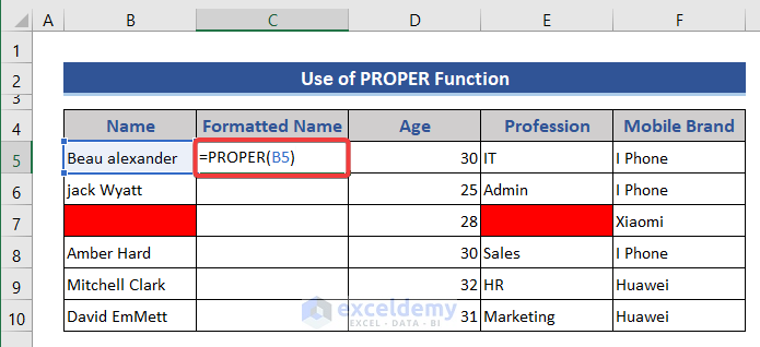 Use of PROPER function to clean survey data