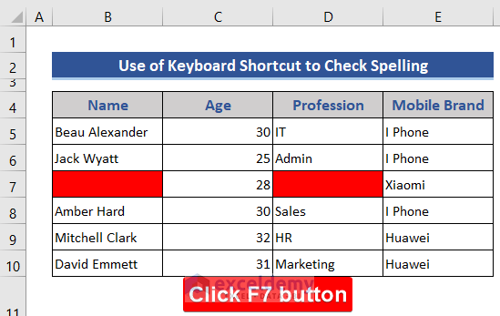 Check spelling of survey data in Excel