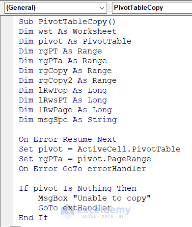 Excel VBA to Copy Pivot Table Data Without Pivot