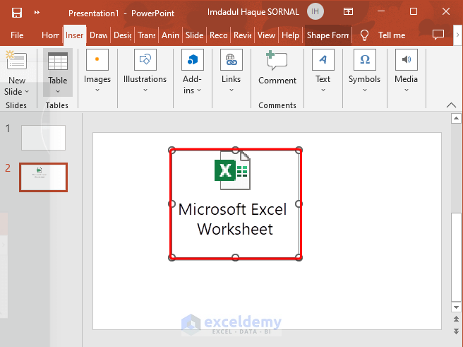 Solve If Embedded Excel in Powerpoint Not Showing All Data