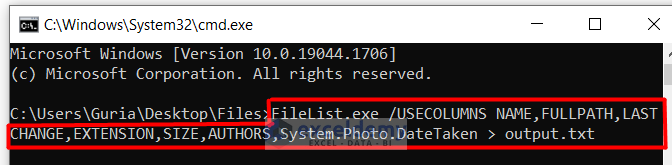 Extract Metadata to CSV File