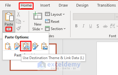 Insert Chart into PowerPoint with Paste Option