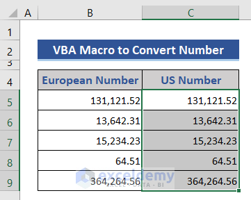 Random Euro Numbers How to Convert European Number Format to US Format in Excel (4 Methods)