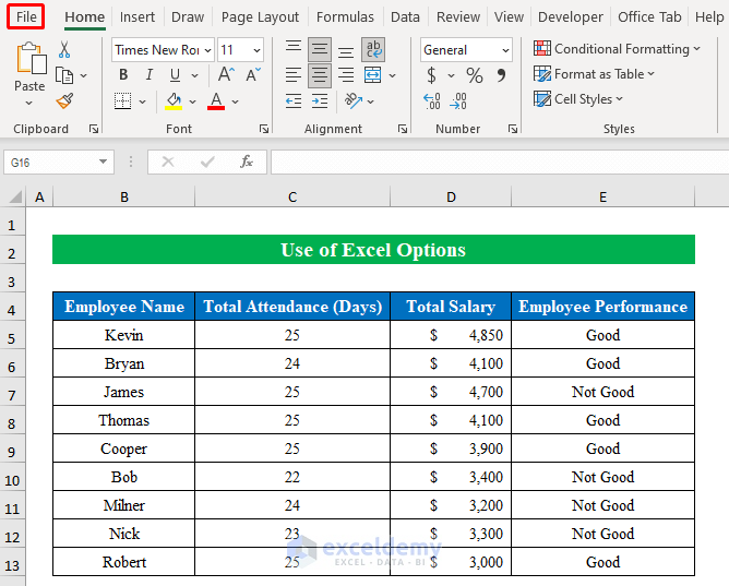 Use of Excel Options to Solve Font Changes Automatically