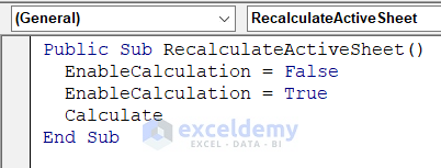Excel Force Recalculation VBA
