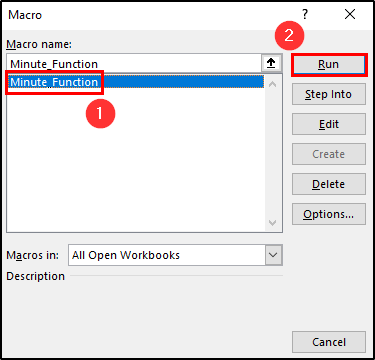 Embedding VBA Code to Get Minutes in Excel