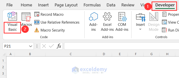 launching VBA Editor for excel regex match