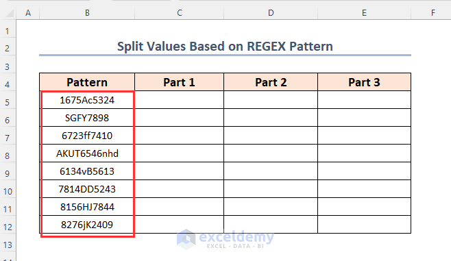 splitting values after Excel REGEX Match