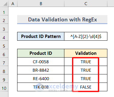 Excel RegEx Validation