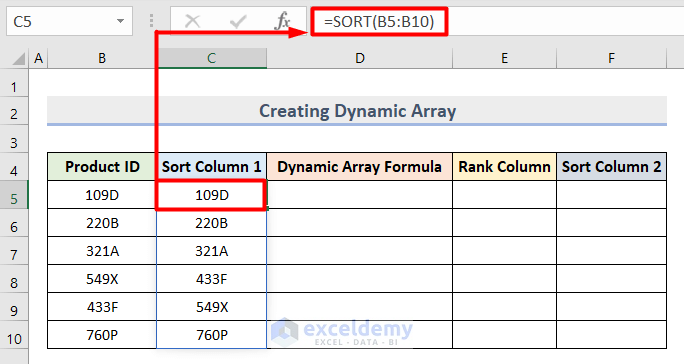 Create Dynamic Array to Sort Numbers with Letter Suffix in Excel