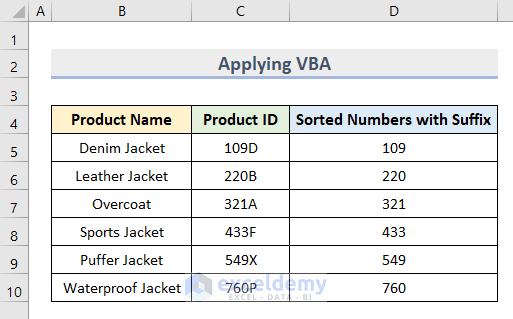 Excel Sort Numbers with Letter Suffix