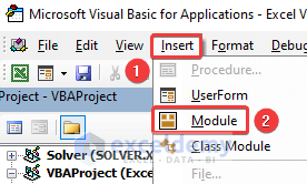 Insert a Module to Apply Excel VBA to Divide Without Remainder
