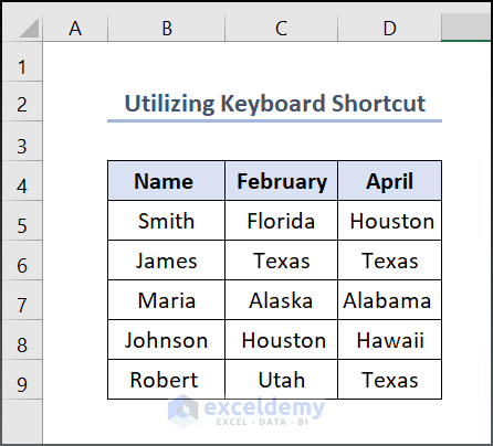 Utilizing Keyboard Shortcut