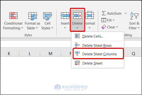 How to Delete Multiple Columns That Are Blank