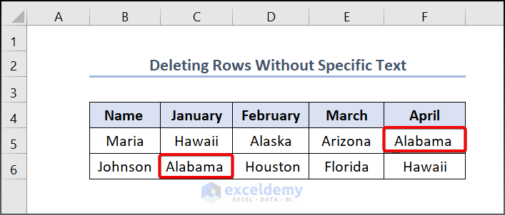 How to Delete Rows Without Specific Text in Excel