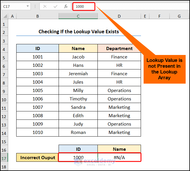 Checking If the Lookup Value Exists