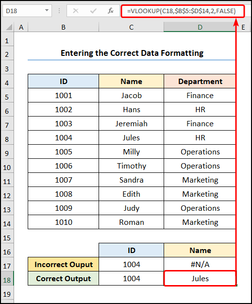 fixing vlookup na error by using proper data format