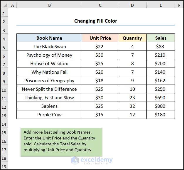 excel text box formatting with Fill Color