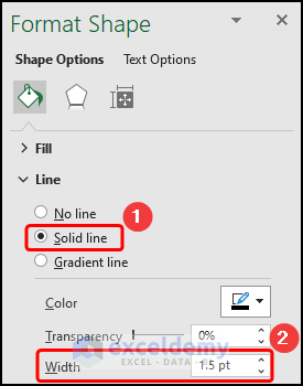 Choosing Solid Line and Line Width
