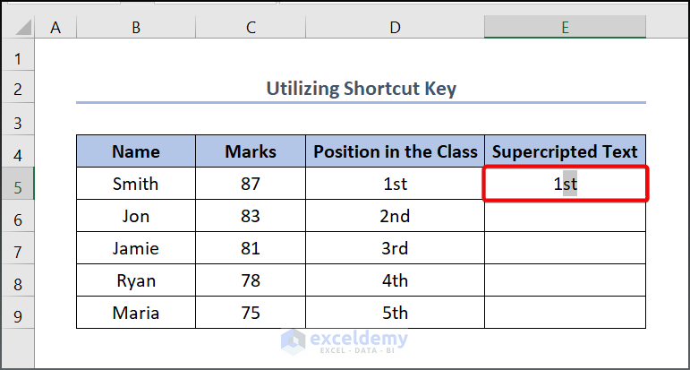 Utilizing Shortcut Key