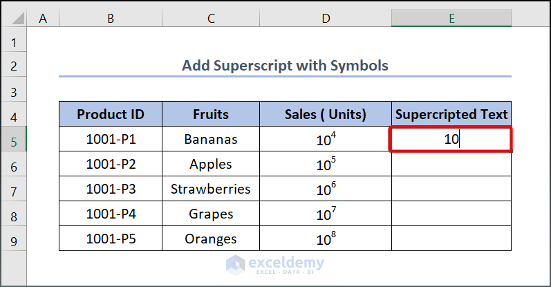 Add Superscript with Symbols