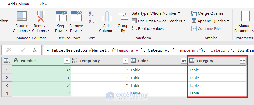 Use power query to apply all combinations of 3columns in Excel