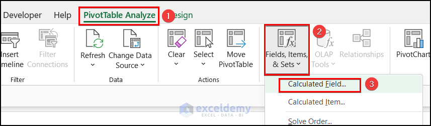 Inserting Pivot Table Calculated Field in Excel