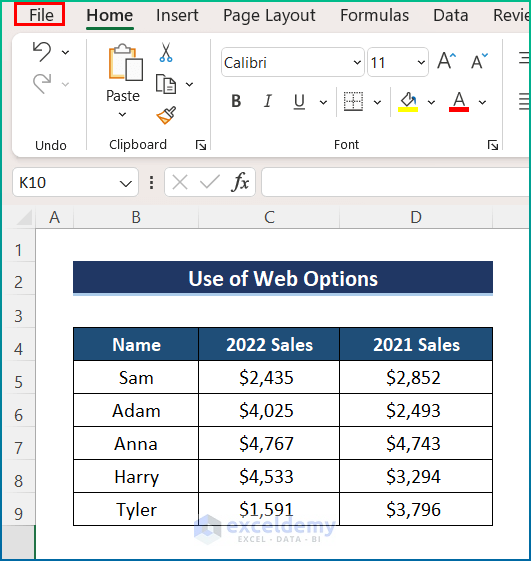 Change Encoding Through Web Options in Excel