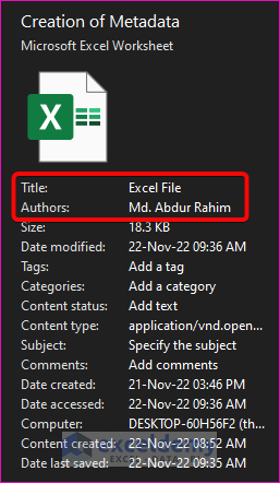 Using Windows File Explorer for Creating Metadata