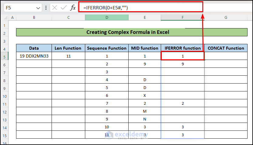 Using IFERROR function to Create a Complex Formula in Excel