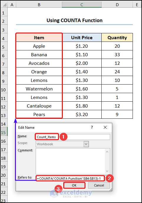 How to Create a Formula Using Defined Names in Excel -7 Examples
