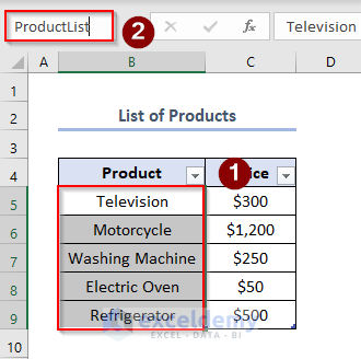 Naming the Products List and Customers List