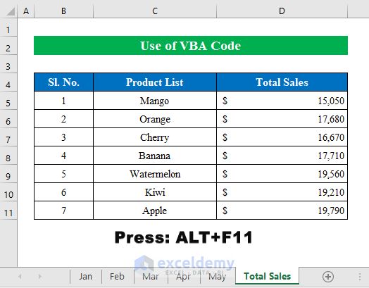 VBA Code to Delete All Sheets Except One in Excel