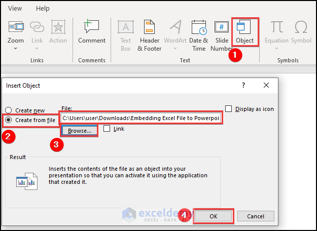 Specify the Excel File Location