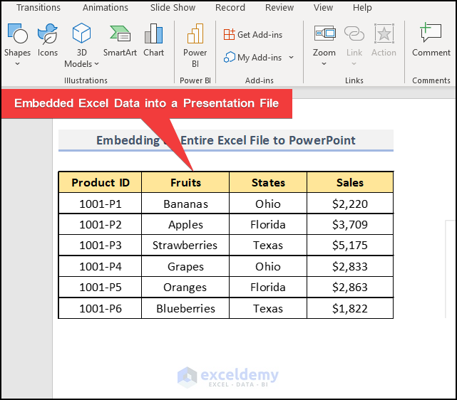 how to embed an excel file in powerpoint using Embedding an Entire Excel File to PowerPoint