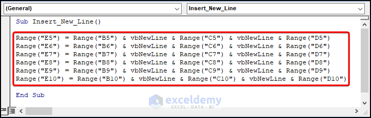 Code explanation for excel char new line