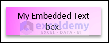 embedded text box in excel