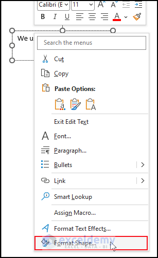 Applying Text Box Feature to Insert Embedded Text Box