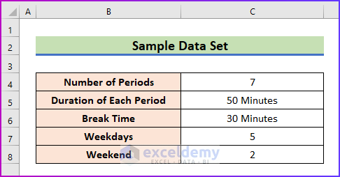 4 Easy Steps to Make a School Time Table in Excel