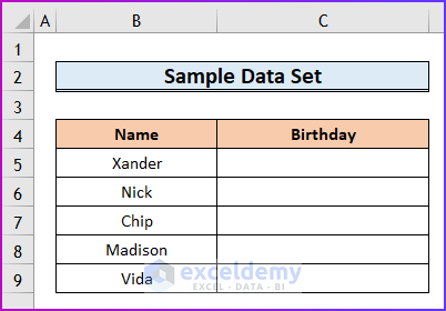 2 Easy Methods to Make an Alternative to Datepicker in Excel